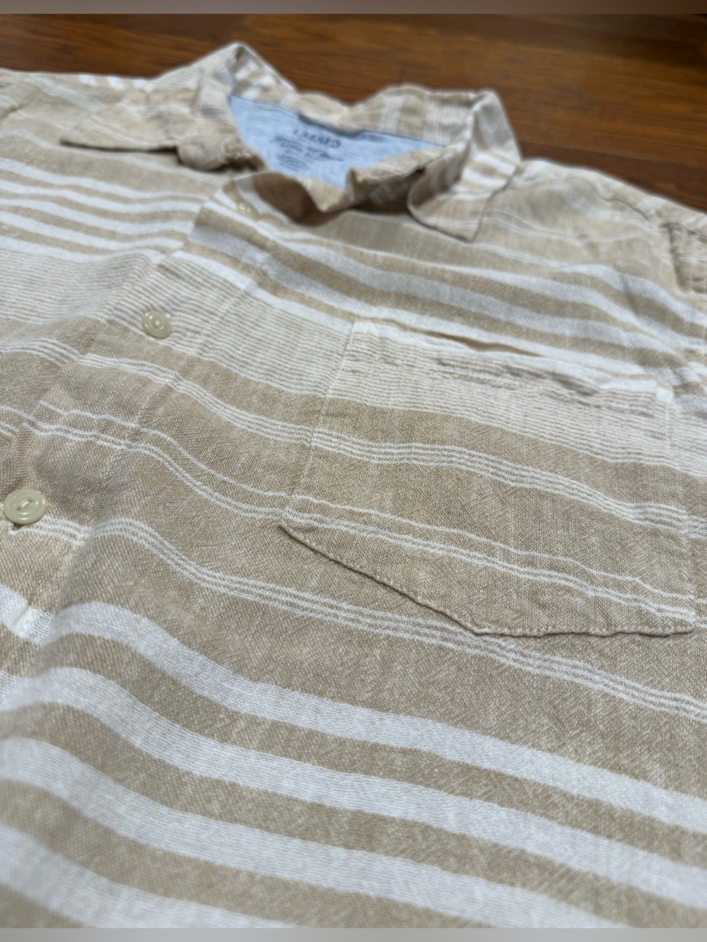 Chaps Men's Coastland Wash Short Sleeve Linen Button Down Shirt Size XLT EUC